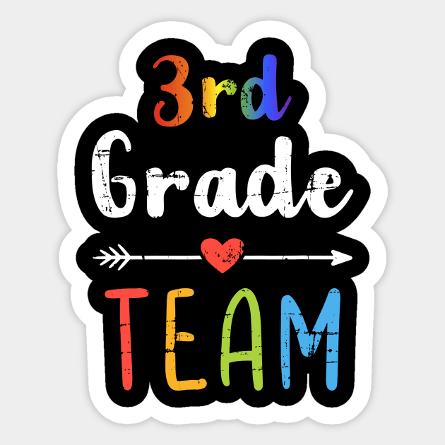 3rd Grade Team Back To School Student Teacher Squad Sticker by Vintage White Rose Bouquets